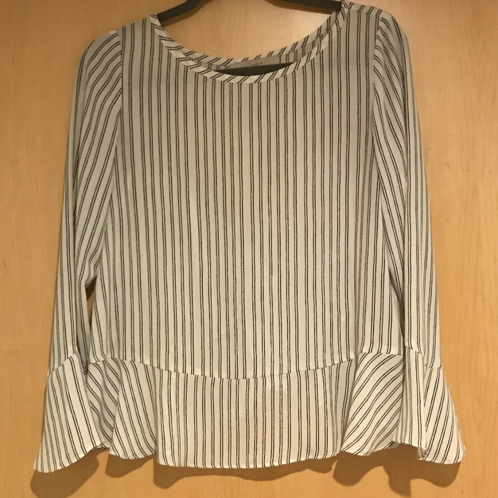 LOFT Long-Sleeved Striped Blouse